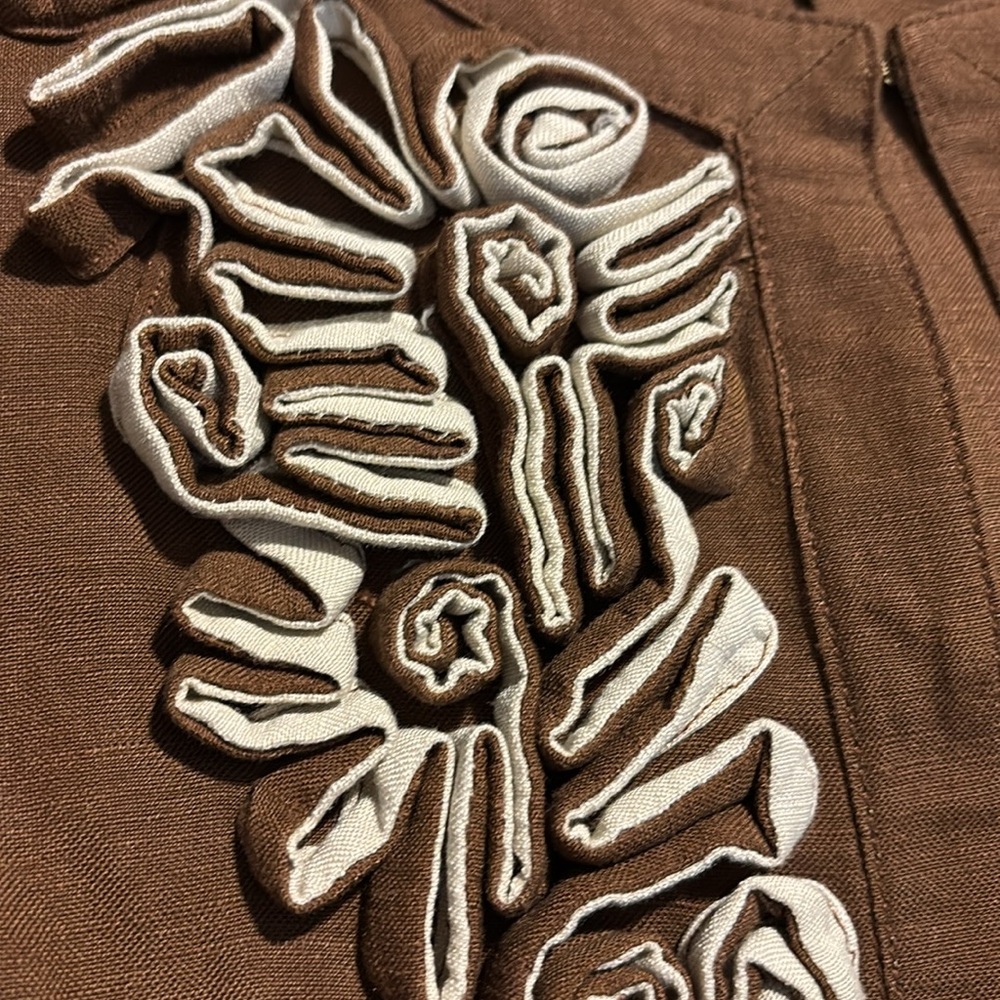 Ruby Rd. Linen Blend Embroidered Light Jacket - Picture 9 of 9